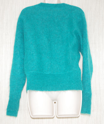 Free People Mohair Wool Blend Aqua Green Blue Knit Cardigan Free People Mohair Wool Blend Aqua Green Blue Knit Cardigan