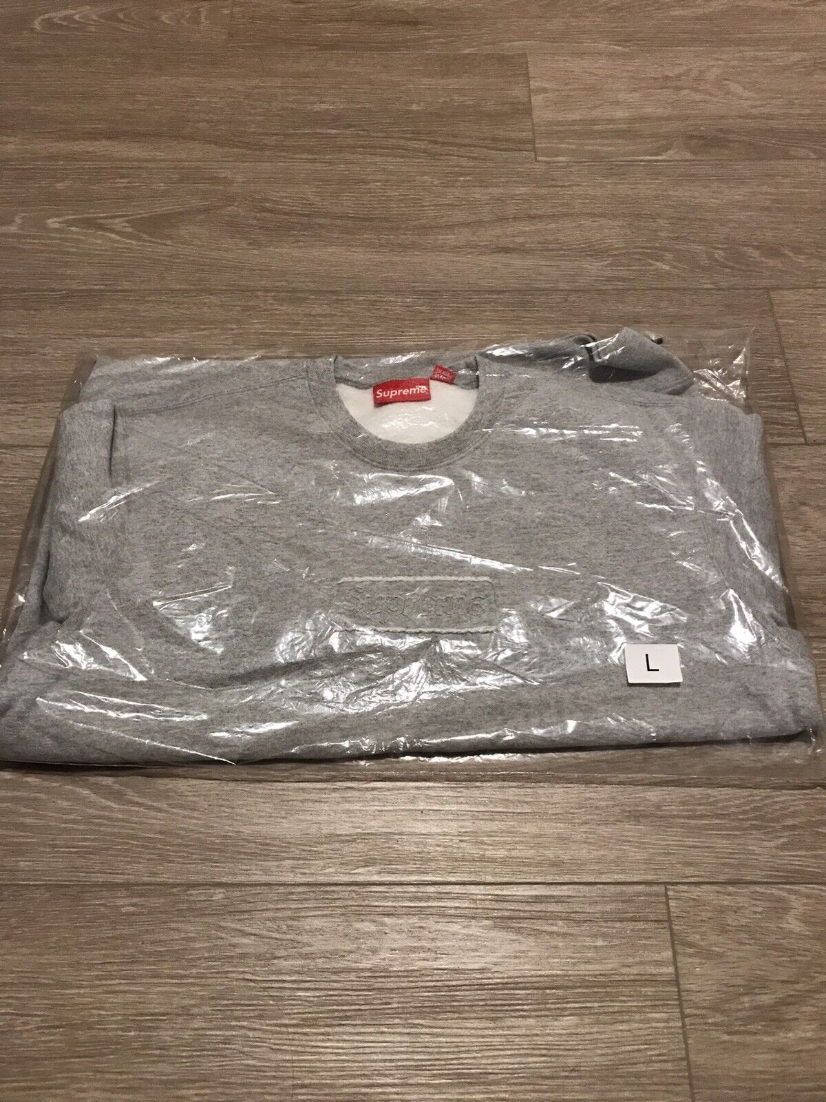 Supreme Cutout Logo Crewneck Heather Grey Size Large