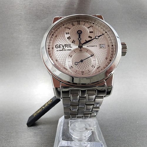 Gevril Gramercy Watch Men 39mm Silver Dial Stainless Steel Date Automatic 24011 - Picture 6 of 14