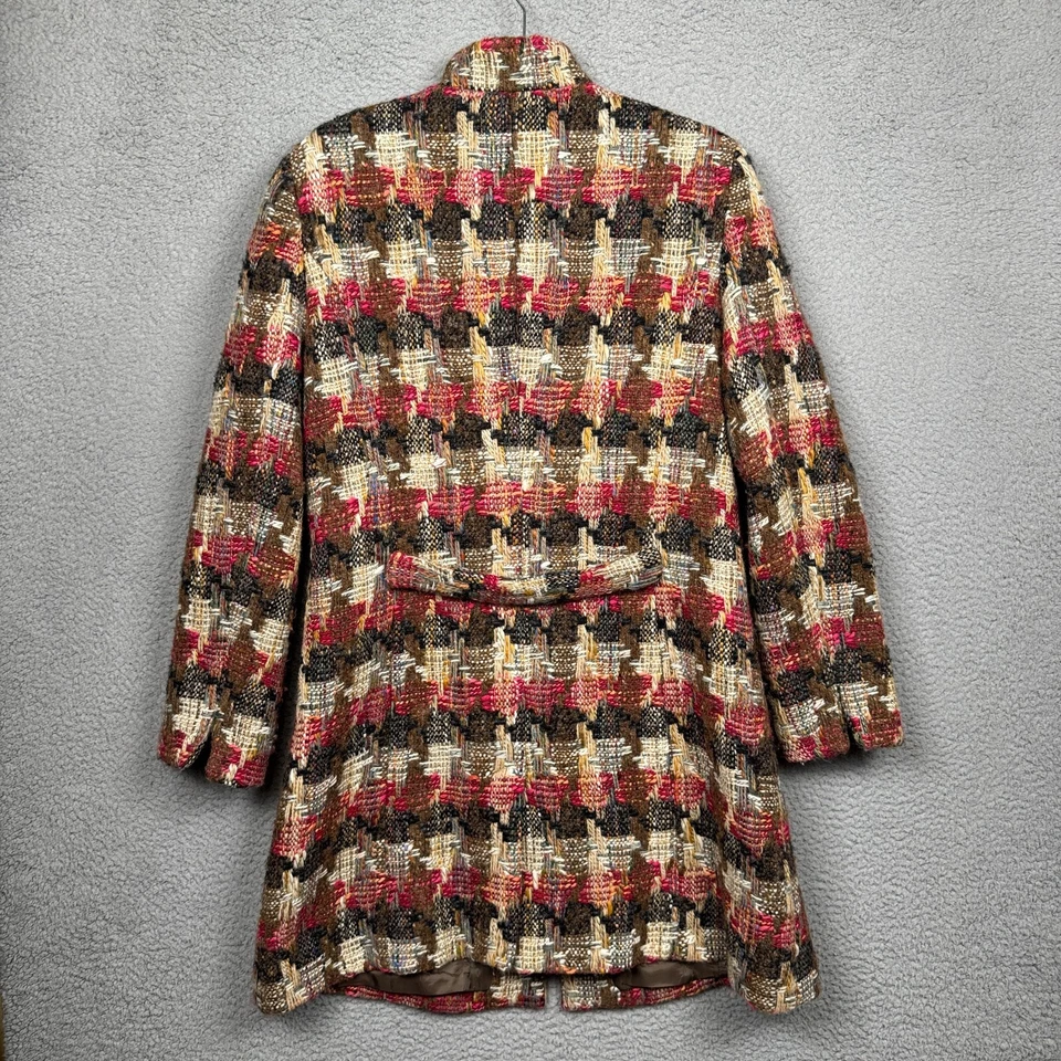 DE COLECCIÓN Chaqueta Barry Bricken Mujer M Multicolor Patchwork Botón Largo Abrigo Boho Foto 3 de 4