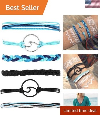 String Bracelets for Women Boho Wave Surfer Beach Wear Cute Bracelets Set Sum...