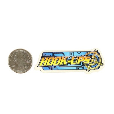Hook Ups Skateboards Sticker - Mini Size - Logo Target Text 2.75'' x 1''