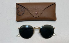 Ray-Ban RB 3447 Round Metal Matte Gold Green Polarized Sunglasses 50mm