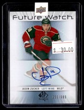 2012-13 SP Authentic Jason Zucker Rookie Auto 250/999 Minnesota Wild #222