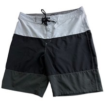 Hurley Mens Board Shorts Size 32 Black Grey Surf Beach Swim