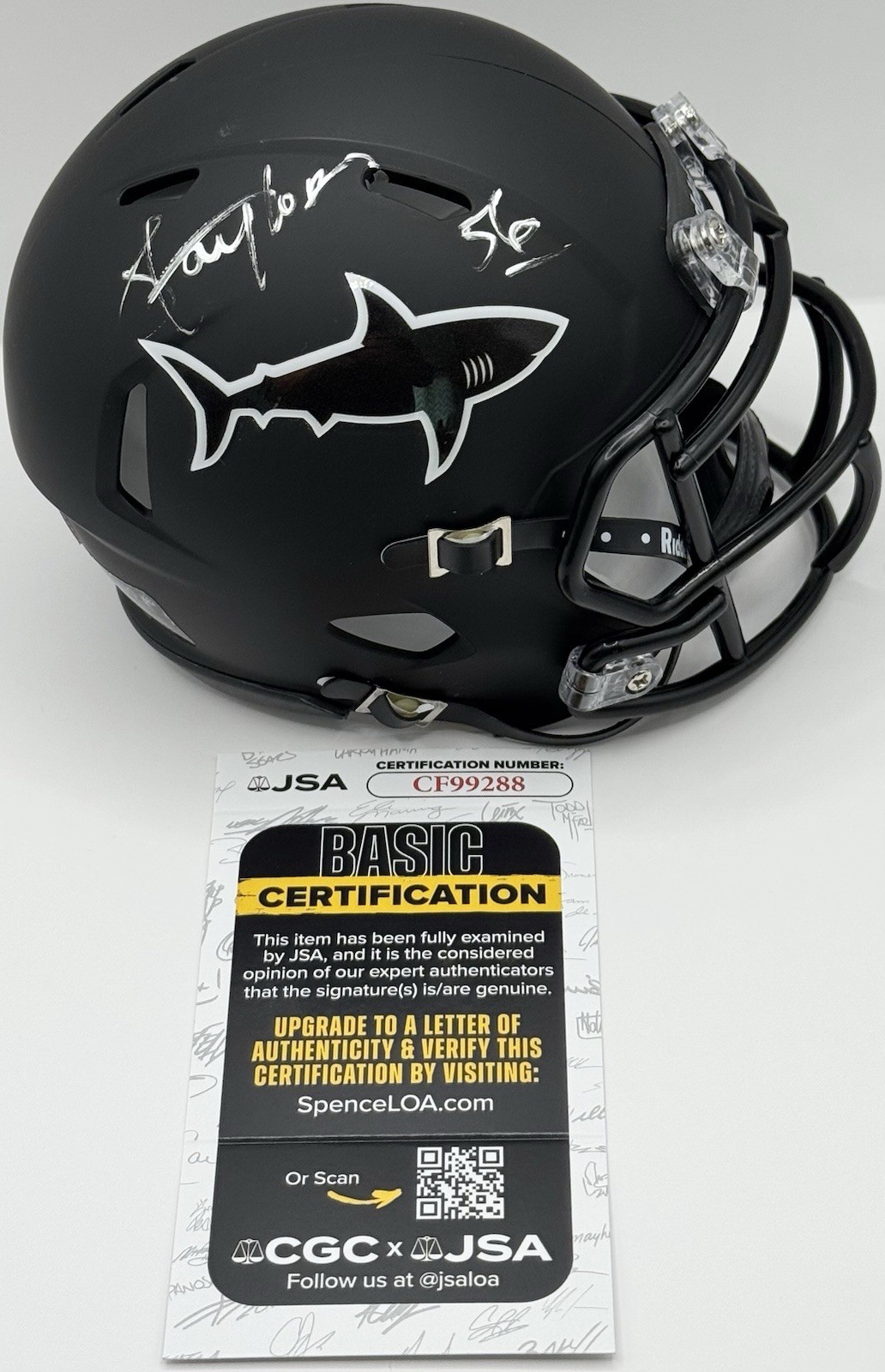Lawrence Taylor Autographed Signed Any Given Sunday Mini Helmet JSA COA Shark 