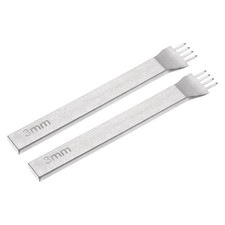 2Pcs 3mm 4 Prong Leather Hole Stitching Punch Tool for Hand Sewing, White