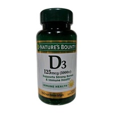 Nature's Bounty Vitamin D3 Immune Bone Support, 125 mcg, 150 Softgels EXP 10/27
