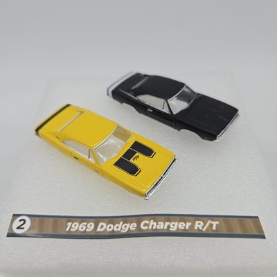 PAIR of Auto World 1969 Dodge Charger R/T 1:64 Slot Car BODY ONLY + Guide Pin