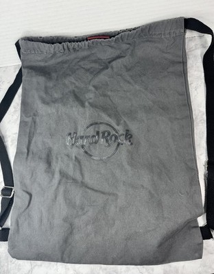 old HARD ROCK CAFE メッセンジャーバッグ　古着　y2k Y2K Hard Rock Cafe Bag Small Gray Canvas Cinch Sack Gym Backpack
