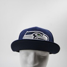 Seattle Seahawks New Era 59fifty Fitted Hat Unisex Navy Used 7-1/8