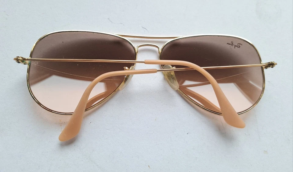 RayBan Aviator montatura oro RB3025 lenti 58mm avana tabacco  - Immagine 3 di 4