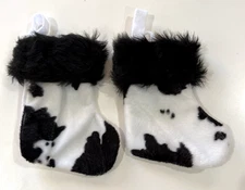 Lot 2 Cow Print Christmas Holiday Small Mini Stocking Ranch Farm Country 8" New