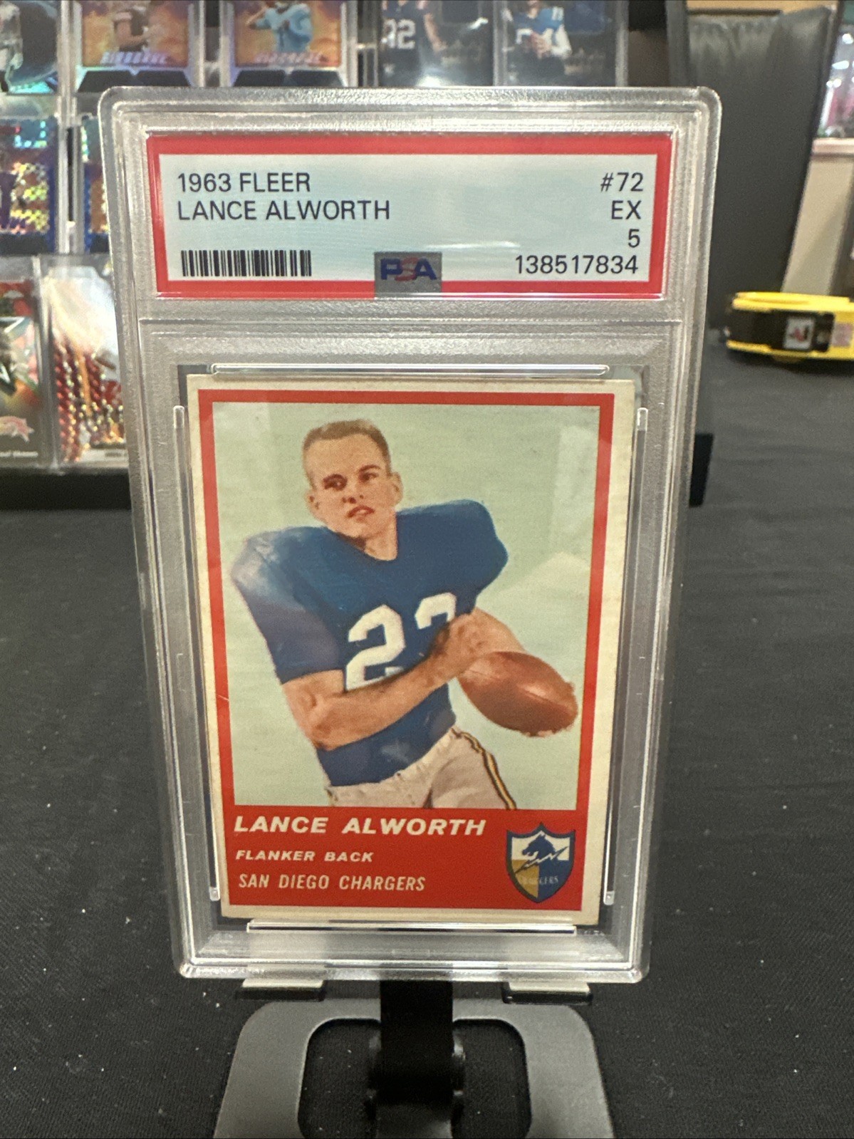 1963 Fleer #72 Lance Alworth Chargers RC HOF PSA 5 EX