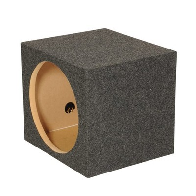 Q Power 12 Inch Heavy-Duty Single Sealed Carpet Covered Durable Car Gray 