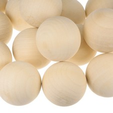 8pcs Round Wood Balls 50mm Unfinished Solid Wooden Spheres, Natural Craft Balls