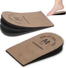 2 Pack Adjustable Heel Lifts, Brown Shoe Inserts Small , Cushioned Comfort Pads