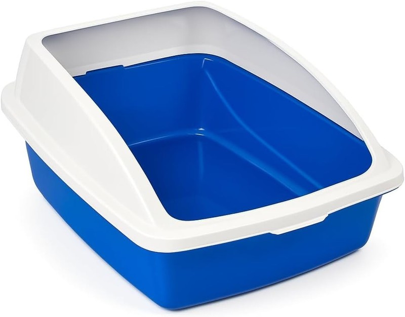 Large Framed Cat Pan with Secure Rim for Mess Control | Spacious Cat Litter Box 