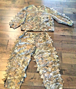 Duxbak 3D Leafy Realtree Hardwood Camo Ghillie Suit SET Jacket Pants Men L Hunt