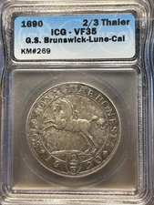 Germany Brunswick-Luneburg 1690 AR 2/3 Thaler ICG VF35 KM 269