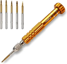 Gold Small Screwdriver Set - Magnetic Bit Design for Eyewear and Electronics
