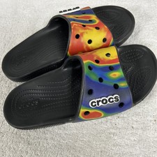 Crocs Tiedye Unisex Classic Slide Sandals Multicolor Men  s 6 Women  s 8 Exc Cond