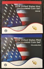 USA: United States Mint Uncirculated Coin Set 2016, 2x 5,91 Dollar, 26 Münzen
