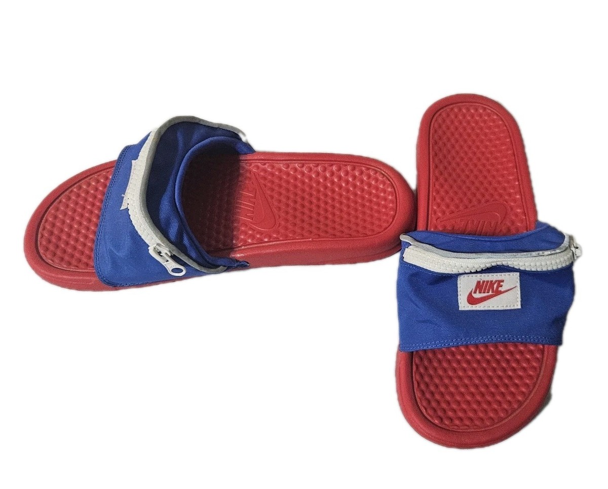 Nike Benassi JDI Fanny Pack Slides Red Blue AO1037-601 Mens 13 Zip Pocket Sandal Nike BENASSI JDI FANNY PACK SLIDES – DTLR main image 3