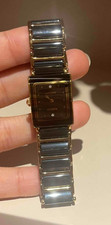 RADO DiaStar 153.0283.3N Black Ceramics 2P diamonds Qz Womens Watch From JAPAN