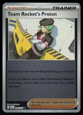 Team Rocket's Proton Uncommon ME: Ascended Heroes 208/217 Reverse Holo NM