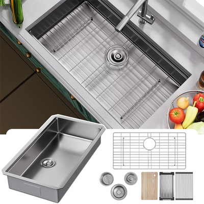 #ad #ad 33 inch Stainless Steel Single Bowl Undermount 16 Gauge Workstation Kitchen Sink $179.99