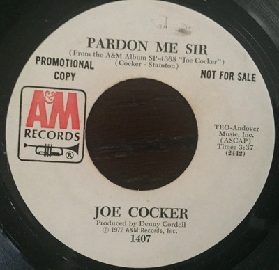 Joe Cocker - Pardon Me Sir / St. James Infirmary Blues - Used - Promo - B8100z