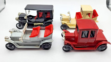 Collection of 4 Tin 4" Antique Cars Vintage Made in Japan