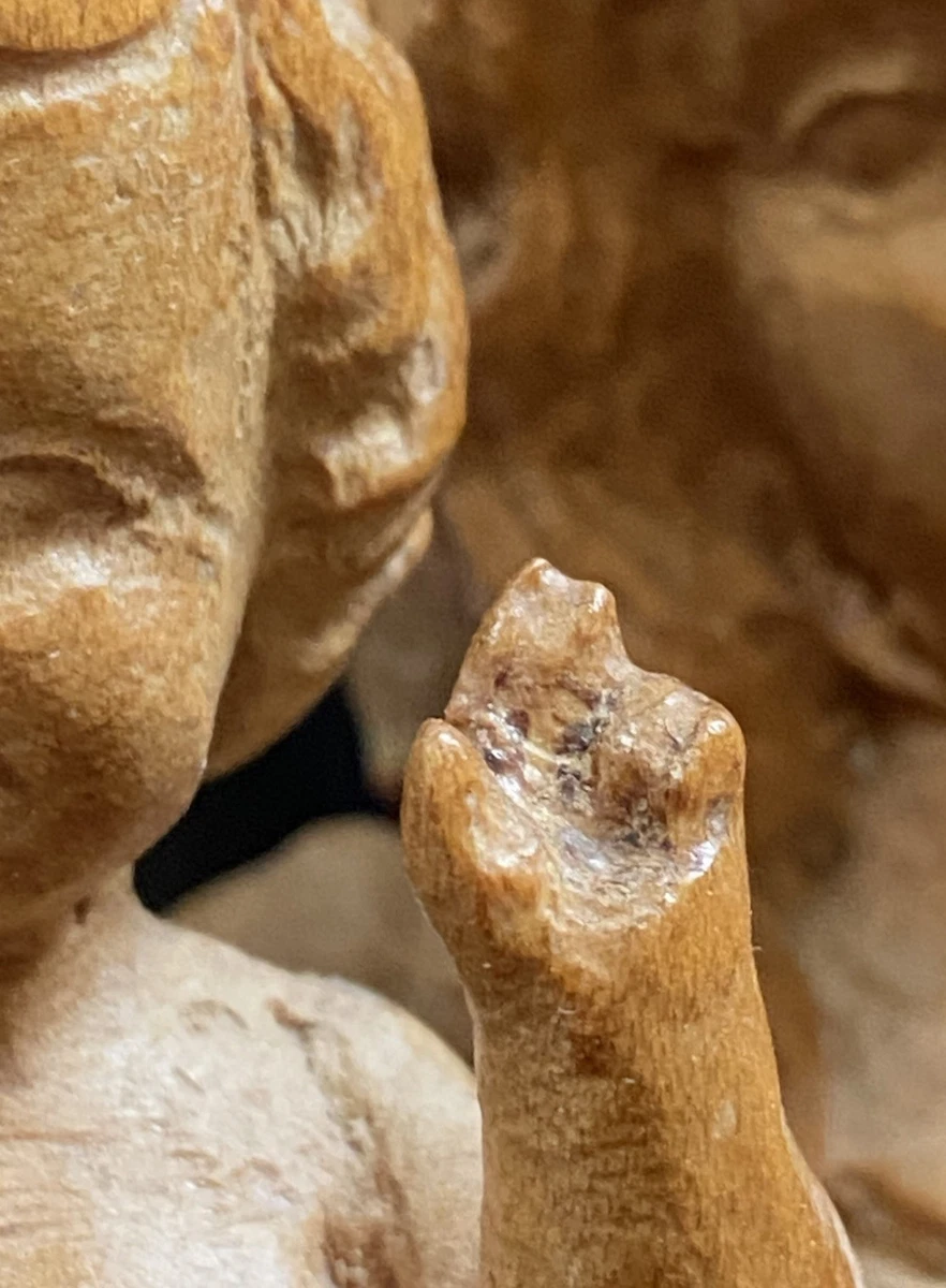 Alte Holzgeschnitzte Figur - Maria mit Jesuskind - geschnitzt für die Wand