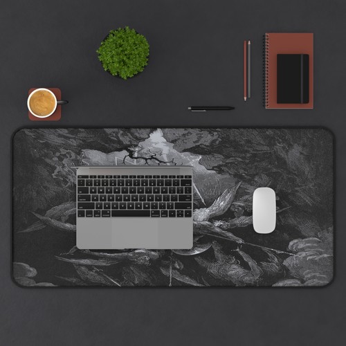 Hell Gothic Desk Mat, Gustave Dore Mousepad XL XXL, Occult Gaming Gift Mat - 第 8/17 張圖片