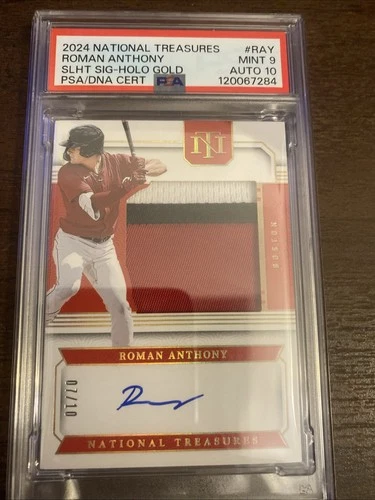 National Treasure Roman Anthony RC Patch Auto Holo Gold /10 PSA 9 10 AUTO POP 1