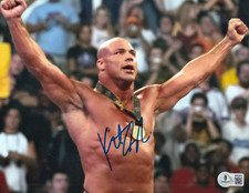 KURT ANGLE signed (OLYMPICS) Wrestling Gold Medal 8X10 photo BECKETT BW52012