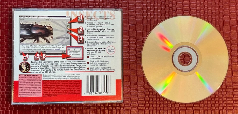 Zane: Insects Springtails through Wasps and Bees CD for Win/Mac - NEW CD in SLV - Image 3 of 3