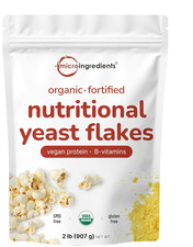 Organic Fortified Nutritional Yeast Flakes, 2Lb 32Oz Rich in Vegan Protein,