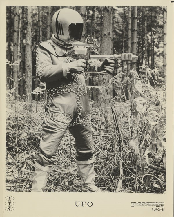 UFO Gerry Anderson 1970s Sci Fi Original 8x10 Photo Alien Invader holding weapon