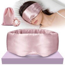 Silk Sleep Mask 22 Momme100 Mulberry Silk  3.5cm Silk Hairband Set, Upgrade...