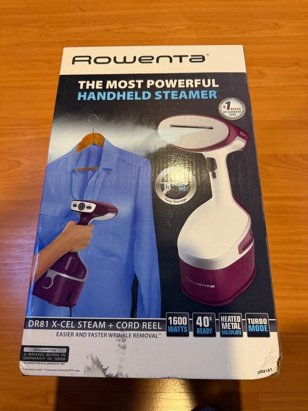 Rowenta Handheld Garment Steamer DR81 X-Cel Steam Sanitize Clothes Furniture NEW