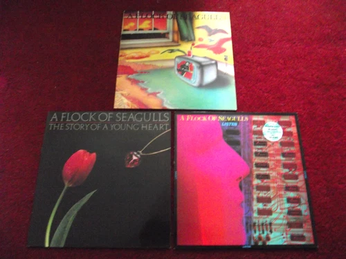 A FLOCK OF SEAGULLS LP COLLECTION LOT ** S/T, LISTEN, STORY OF A YOUNG HEART.