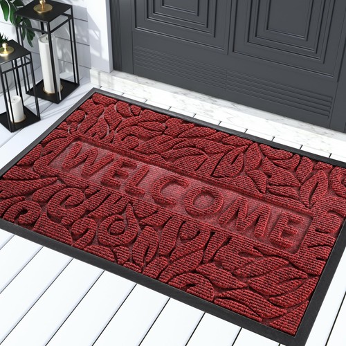 Welcome Mat Outdoor Indoor, 29.5x17 Waterproof Door Mat Outside Entrance, All...