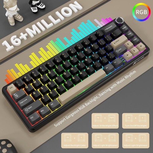 Teclado mecánico inalámbrico para juegos ATTACK SHARK X66 con perilla junta de modo tri - Imagen 5 de 24
