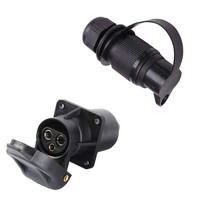 Stecker 3 Polig & Steckdose 3-Polig, AnhäNger Stecker Steckdose 3 Polig 12V,