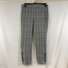 Gently Loved Talbots Orange/Blue Glen Check Women's Chatham Ankle Pants, Sz. 6