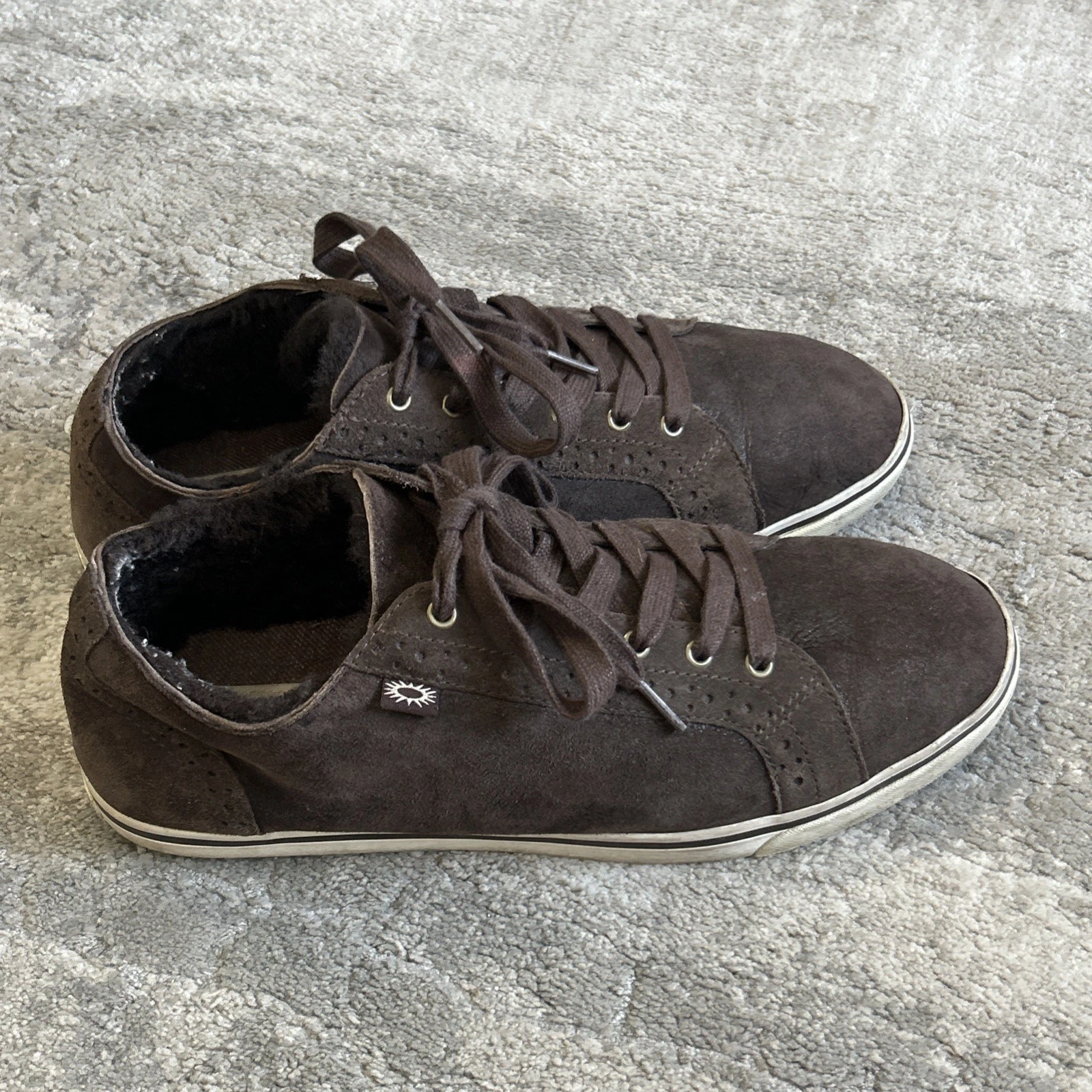 Scarpe Ugg Uomo 12 Roxford Bomber Marrone Pelle Scamosciata Oxford Foderate a Taglio 3257