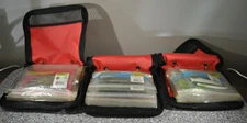 3-Red Tackle Logic Fishing Tackle Soft Bait Binder Organizer w/Worms MUST SEE!