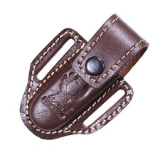 TheBoneEdge Brown 4"" Tactical Folding knife Leather Pouch for a Knife Belt Loop